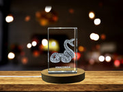 3D Engraved Crystal with Anaconda Design - Perfect Gift for Reptile Lovers