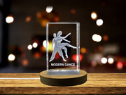 3D Engraved Crystal Modern Dancers - Handcrafted in Canada