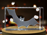3D Engraved Halloween Bat Crystal Decor - Made in Canada A&B Crystal Collection