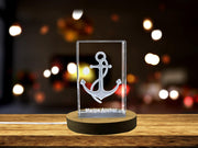 3D Engraved Crystal Anchor Sculpture - Handcrafted in Canada