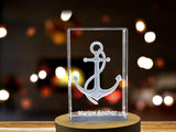 3D Engraved Crystal Anchor Sculpture - Handcrafted in Canada A&B Crystal Collection