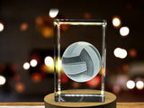 3D Engraved Crystal Volleyball Keepsake - Illuminated Home Decor A&B Crystal Collection