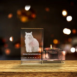 3D Crystal Personalized Pet Candle Holder | Mesmerizing Illumination | Sustainable & Ethical | 3.8 x 2.3 x 2 Inches AB Crystal Collection