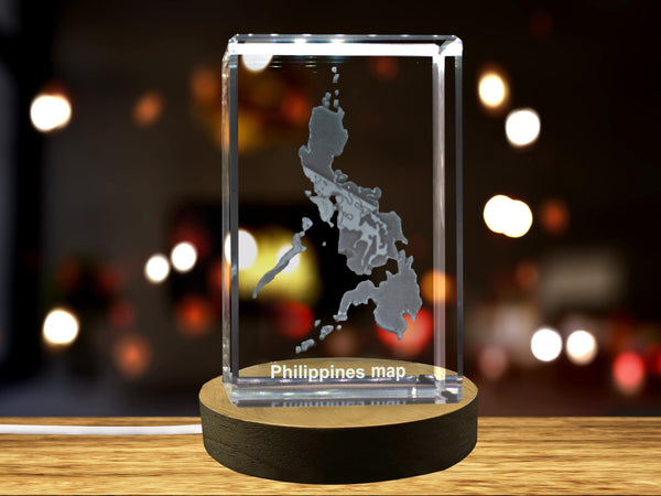 Philippines 3D Engraved Crystal 3D Engraved Crystal Keepsake