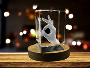 OK Gesture 3D Engraved Crystal 