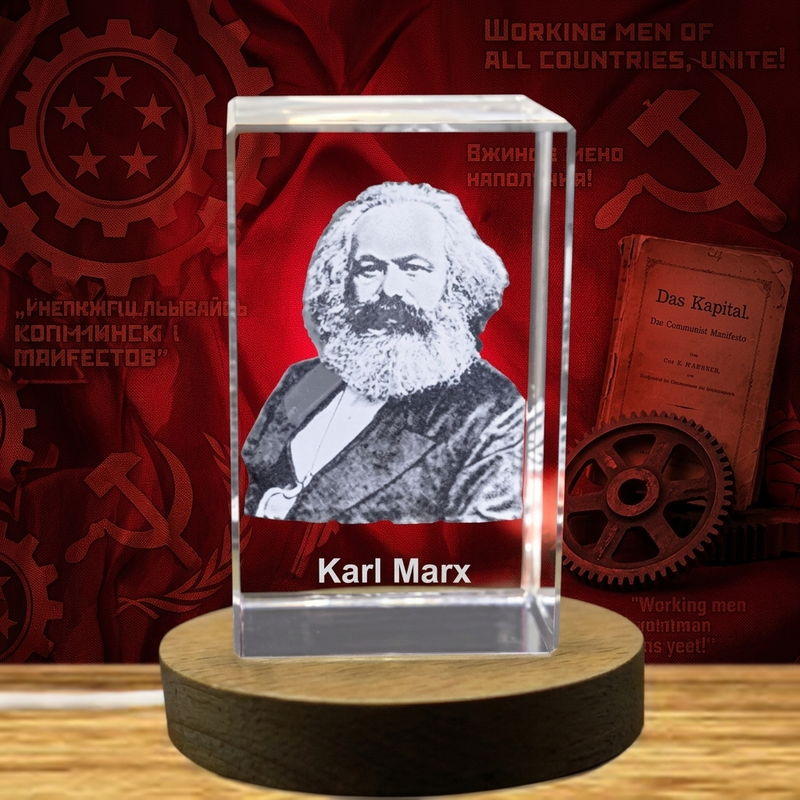Discover Unique Karl Marx 3D Engraved Crystal Gifts for History Enthusiasts