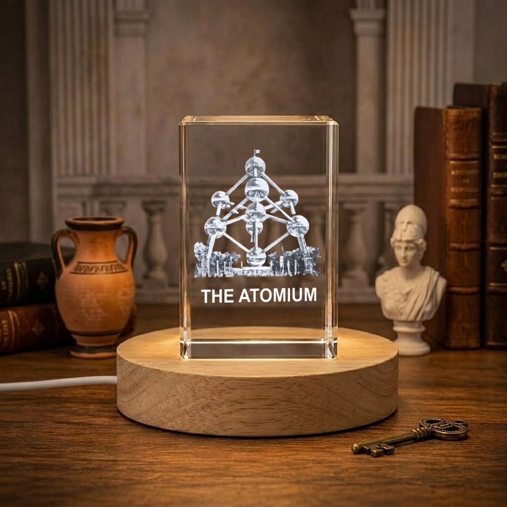 3D Crystal Calculator Trophy Award - Unique Art and Functionality Recognition Sculpture