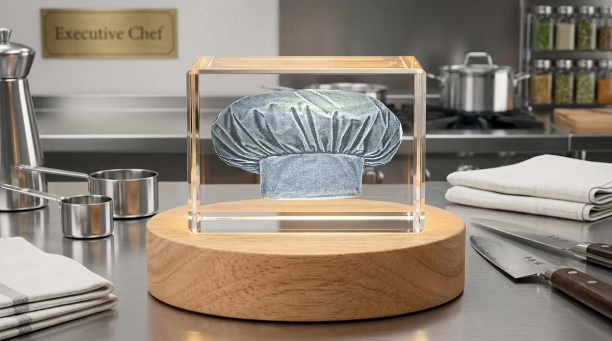 Engraved 3D Crystal Frames as Timeless Anniversary Trophies