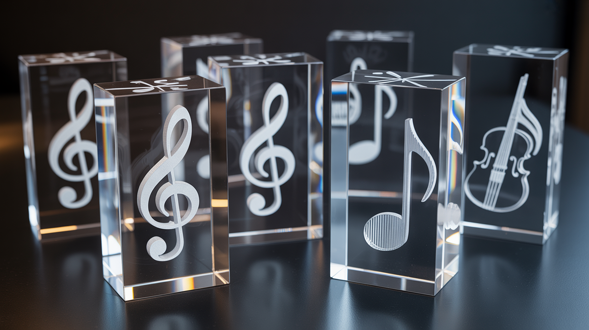 Harmonize Excellence: 3D Engraved Crystal Awards for Musical Achievements