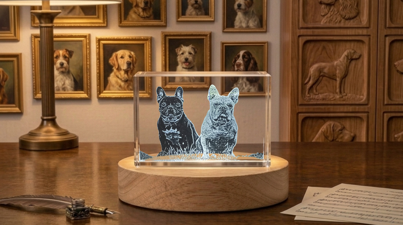  Dogs 3D engraved crystal collection