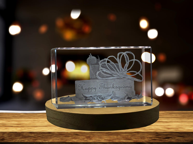 Thanksgiving 3D Engraved Crystal 