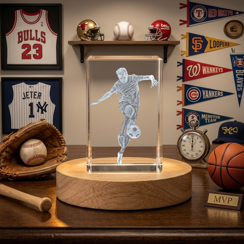 Rugby Art | 3d Engraved Crystal Keepsake