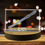 Recorder 3D Engraved Crystal 3D Engraved Crystal Keepsake/Gift/Decor/Collectible/Souvenir A&B Crystal Collection