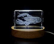 Recognition Award-Winning 3D Engraved Crayfish Crystal Sculpture - Handcrafted Home Decor Trophy