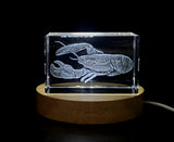 Recognition Award-Winning 3D Engraved Crayfish Crystal Sculpture - Handcrafted Home Decor Trophy