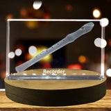 Recorder 3D Engraved Crystal 3D Engraved Crystal Keepsake/Gift/Decor/Collectible/Souvenir A&B Crystal Collection