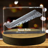 Nose Flute 3D Engraved Crystal 3D Engraved Crystal Keepsake/Gift/Decor/Collectible/Souvenir A&B Crystal Collection