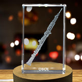 Oboe Flute 3D Engraved Crystal 3D Engraved Crystal Keepsake/Gift/Decor/Collectible/Souvenir A&B Crystal Collection
