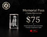 Memorial Pass – $75 Toward a Personalized 3D Crystal
