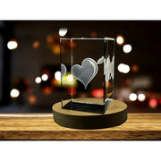 Cupid’s Arrow Heart 3D Engraved Crystal Anniversary Gift