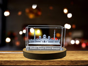 Stunning 3D Engraved Crystal Replica of Sheikh Zayed Grand Mosque in Abu Dhabi