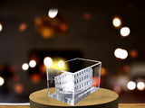 Exquisite 3D Engraved Crystal Sculpture of El Jam Amphitheatre in Morocco A&B Crystal Collection