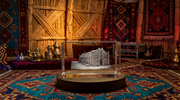 Mudhif House 3D Engraved Crystal Trophy Award - Cultural Heritage Recognition Gift with LED Base