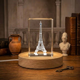 Eiffel Tower 3D Engraved Crystal Keepsake Recognition Award — Made in Canada - Custom Award From A&B Crystal Collection