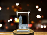 Ghent Belfry 3D Engraved Crystal Trophy Award - Stunning Architectural Keepsake with LED Base for Recognition - Custom Award From A&B Crystal Collection