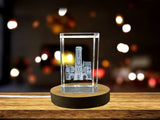 Belfry Of City Hall Paris 3D Crystal Trophy Award Recognition - Architectural Masterpiece With LED Base