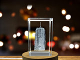 Oldehove 3D Engraved Crystal Gift - Captivating Dutch Architectural Keepsake A&B Crystal Collection