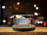 Istanbul Archaeological Museum 3D Engraved Crystal Trophy Award Gift with LED Base Recognition