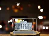 Istanbul Archaeological Museum 3D Engraved Crystal Trophy Award Gift with LED Base Recognition - Custom Award From A&B Crystal Collection