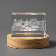 Amber Fort Jaipur 3D Engraved Crystal Gift - Royal Heritage of Rajasthan