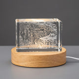 Ancient Ajanta-Ellora Caves of India 3D Engraved Crystal Gift — Made in Canada