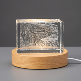 Ancient Ajanta-Ellora Caves of India 3D Engraved Crystal Gift
