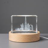 Qutub Minar 3D Engraved Crystal Gift - India's Iconic Architectural Masterpiece