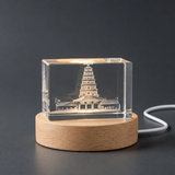 Goose Pagoda 3D Engraved Crystal Gift - Exquisite Asian Architectural Masterpiece