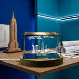New York City Landmarks 3D Engraved Crystal Trophy Award With Recognition - Illuminated Souvenir