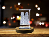 Gothic Majesty - Notre Dame Cathedral Immortalized in 3D Engraved Crystal A&B Crystal Collection