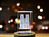 Gothic Majesty - Notre Dame Cathedral Immortalized in 3D Engraved Crystal A&B Crystal Collection