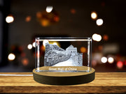 Timeless Wonder - Great Wall of China Immortalized in 3D Engraved Crystal