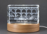 Roman Ingenuity - Pont du Gard Immortalized 3D Engraved Crystal — Made in Canada