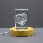 3D Engraved Crystal Cat Tunnel Gift
