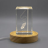 Cat Feather Teaser Wand Gift 3D Engraved Crystal — Made in Canada