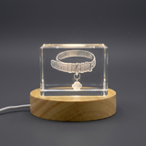 3D Engraved Crystal Dog Collar Gift