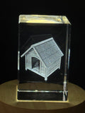 Dog Kennel 3D Engraved Crystal Gift - Unique Pet Decor