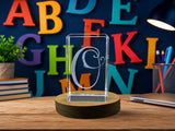 Custom 3D Letter O 3D Engraved Crystal Trophy Award — Made in Canada - Custom Award From A&B Crystal Collection