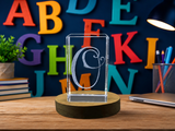 Recognition Custom 3D Letter O Crystal Trophy Award | Engraved Keepsake with Free LED Base - Custom Award From A&B Crystal Collection
