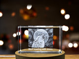 Majestic Wolf Howling Engraved Crystal - A Serenade to the Moon A&B Crystal Collection